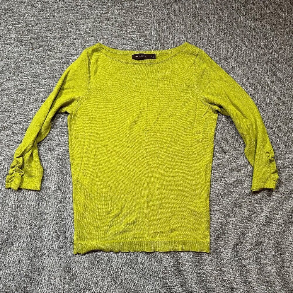 Vintage The Limited Boat Neck Lightweight Merino Wool Blend Brat Green Sweater M
